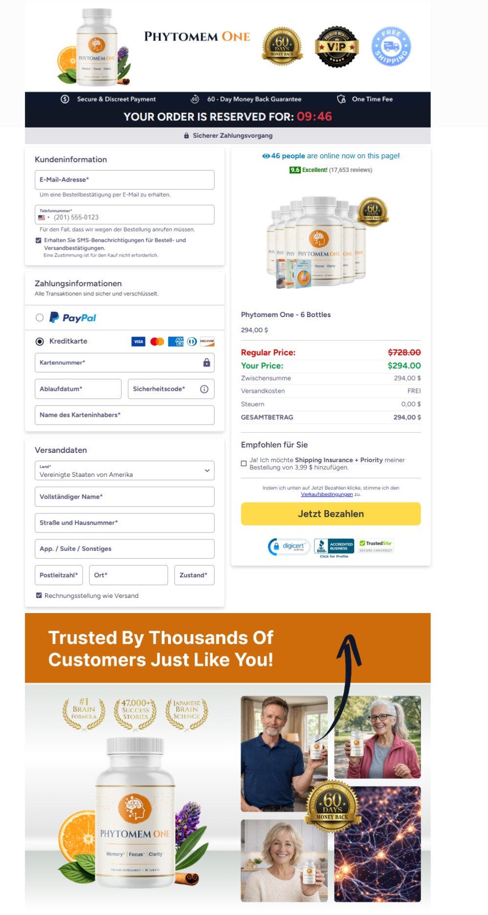 Phytomem One secure payment
